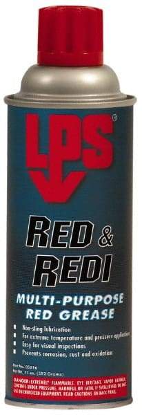 LPS - 11 oz Aerosol General Purpose Grease - Red, 450°F Max Temp, NLGIG 2, - Apex Tool & Supply