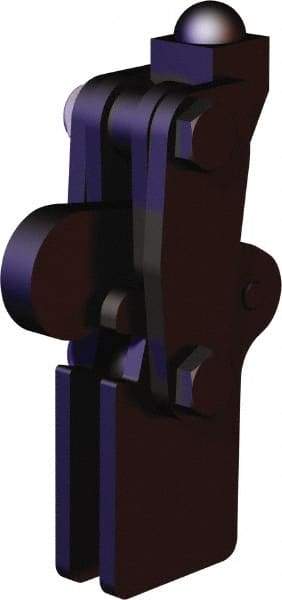 De-Sta-Co - 450 Lb Holding Capacity, Vertical Handle, Manual Hold Down Toggle Clamp - 200° Bar Opening, Weldable Base, Oxide Finish, Forged Alloy Steel - Apex Tool & Supply