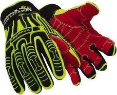HexArmor - Size M (8), ANSI Cut Level A3, Puncture Level 3, HPPE Fiber Cut & Puncture Resistant Gloves - 11" Long, Uncoated HPPE Fiber, High Visibility Lime, Paired - Apex Tool & Supply