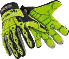 HexArmor - Size 2XL (11), ANSI Cut Lvl A8, Puncture Lvl 1, Abrasion Lvl 2, Cotton/SuperFabric Cut & Puncture Resistant Gloves - 10" Long, Hi-Vis Lime, Paired - Apex Tool & Supply