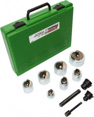Greenlee - 12 Piece, .885 to 2.416" Punch Hole Diam, Power Knockout Set - Round Punch, 10 Gage Stainless Steel - Apex Tool & Supply