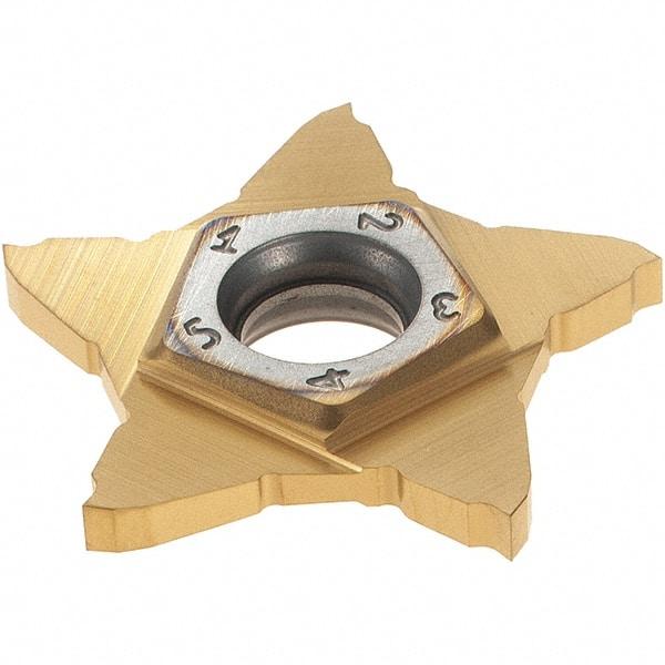 Iscar - PENTA24N200 P IC1008 Grade, 0.0787" Cutting Width, Carbide Cutoff Insert - Neutral Lead Angle, 0.002" Cnr Rad, TiAlN/TiN Coated - Apex Tool & Supply