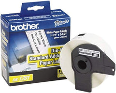 Brother - 1.1" Wide x 3-1/2" Long, White Paper Shipping Label - For PC Label Printers - Apex Tool & Supply