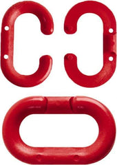NMC - 2" High x 1/4" Long x 4" Wide Barrier Connecting Link - Plastic, Uncoated, Red, Use with Plastic Chain - Apex Tool & Supply