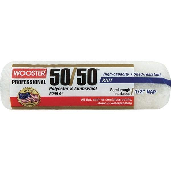 Wooster Brush - 1/2" Nap, 9" Wide Paint Roller - Semi-Rough Texture, Wool/Poly Blend - Apex Tool & Supply