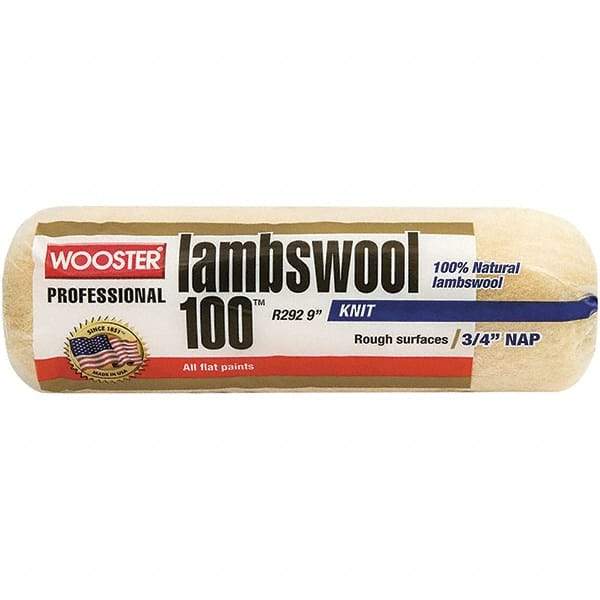Wooster Brush - 3/4" Nap, 9" Wide Paint Roller - Semi-Rough to Rough Texture, Lambswool - Apex Tool & Supply
