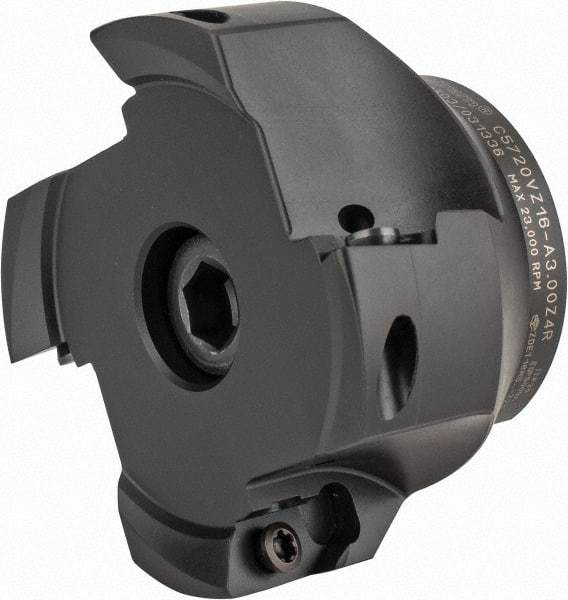 Kennametal - 4 Inserts, 3" Cutter Diam, 0.63" Max Depth of Cut, Indexable High-Feed Face Mill - 1" Arbor Hole Diam, 1.97" High, C5720VZ16-A3.00Z4R Toolholder, ZDET16M... Inserts, Series 5720VZ - Apex Tool & Supply
