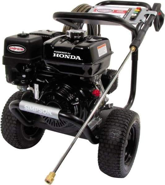 Simpson - Gas, 8.5 hp, 4,000 psi, 2.8 GPM, Cold Water Pressure Washer - AAA Triplex, 50' x 3/8" Hose - Apex Tool & Supply