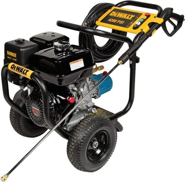 DeWALT - Gas, 11.7 hp, 4,200 psi, 4 GPM, Cold Water Pressure Washer - CAT Triplex, 50' x 3/8" Hose - Apex Tool & Supply