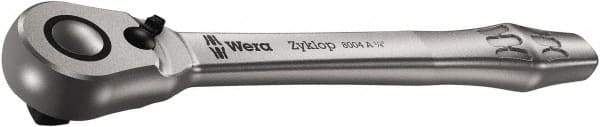 Wera - 1/4" Drive Slim Line Head Quick-Release Ratchet - Satin Finish, 141mm OAL, 76 Gear Teeth, Ergonomic Handle, Reversible Head - Apex Tool & Supply