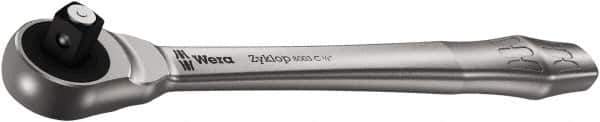 Wera - 1/2" Drive Slim Line Head Quick-Release Ratchet - Satin Finish, 281mm OAL, 76 Gear Teeth, Ergonomic Handle - Apex Tool & Supply