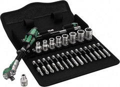 Wera - 28 Piece 1/4" Drive Standard Socket Set - 6 Points, 3/16 to 1/2", T10 to T40 Torx, Inch Measurement Standard - Apex Tool & Supply