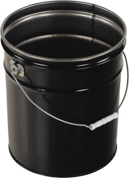 Vestil - 5 Gal Black Steel Pail - 13-3/8" High - Apex Tool & Supply