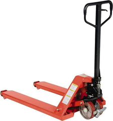 Vestil - 5,000 Lb Capacity, 6-1/2" Lift Wheel Nose Pallet Truck - 3-1/2" Min Lift Height, 38" Fork Length x 27" Fork Width, 27" Overall Width - Apex Tool & Supply