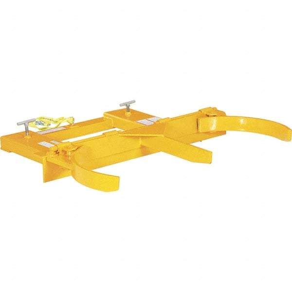 Vestil - 2,000 Lb Load Capacity, 55 Gal Drum Grab - 46-1/4" Wide x 9-3/8" High, Steel Wheels - Apex Tool & Supply