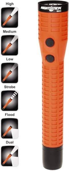 Bayco - LED Bulb, Industrial/Tactical Flashlight - Orange Polycarbonate Body, Integrated Batteries - Apex Tool & Supply