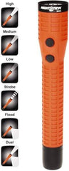 Bayco - LED Bulb, Industrial/Tactical Flashlight - Orange Polycarbonate Body, Integrated Batteries - Apex Tool & Supply