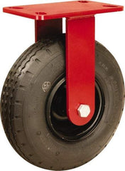 Hamilton - 8" Diam, Rubber Rigid Caster - 330 Lb Capacity, Top Plate Mount, 4-1/2" x 6-1/2" Plate, Sealed Precision Ball Bearing - Apex Tool & Supply