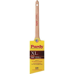 Purdy - 2-1/2" Angled Synthetic Trim Brush - 2-11/16" Bristle Length, 8-1/4" Wood Rattail Handle - Apex Tool & Supply