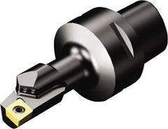 Sandvik Coromant - Left Hand Cut, Size C3, CCMT 09 T3 08 & CCMT 3(2.5)2 Insert Compatiblity, Internal Modular Turning & Profiling Cutting Unit Head - 11mm Ctr to Cutting Edge, 65mm Head Length, Through Coolant, Series CoroTurn 107 - Apex Tool & Supply