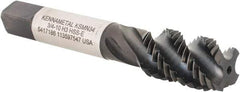 Kennametal - 3/4-10 4 Flute Modified Bottoming Spiral Flute Tap - Vanadium High Speed Steel, TiN/CrC/C Finish, 4-1/4" OAL, Right Hand Flute, Right Hand Thread, H3, Series GOtap\xAE - Apex Tool & Supply