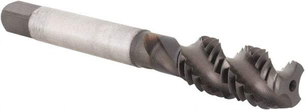 Kennametal - 7/16-14 3 Flute Modified Bottoming Spiral Flute Tap - Vanadium High Speed Steel, TiN/CrC/C Finish, 3-5/32" OAL, Right Hand Flute, Right Hand Thread, H3, Series GOtap\xAE - Apex Tool & Supply