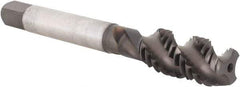 Kennametal - 7/16-14 3 Flute Modified Bottoming Spiral Flute Tap - Vanadium High Speed Steel, TiN/CrC/C Finish, 3-5/32" OAL, Right Hand Flute, Right Hand Thread, H3, Series GOtap\xAE - Apex Tool & Supply