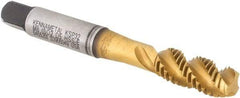 Kennametal - M8x1.25 3 Flute 6H Modified Bottoming Spiral Flute Tap - Vanadium High Speed Steel, TiCN/TiN Finish, 2-23/32" OAL, Right Hand Flute, Right Hand Thread, D5, Series GOtap\xAE - Apex Tool & Supply