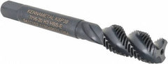 Kennametal - 7/16-20 3 Flute Modified Bottoming Spiral Flute Tap - Vanadium High Speed Steel, Oxide Finish, 3-5/32" OAL, Right Hand Flute, Right Hand Thread, H3, Series GOtap\xAE - Apex Tool & Supply