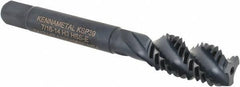 Kennametal - 7/16-14 3 Flute Modified Bottoming Spiral Flute Tap - Vanadium High Speed Steel, Oxide Finish, 3-5/32" OAL, Right Hand Flute, Right Hand Thread, H3, Series GOtap\xAE - Apex Tool & Supply