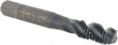 Kennametal - M10x1.50 3 Flute 6H Modified Bottoming Spiral Flute Tap - Vanadium High Speed Steel, Oxide Finish, 2-15/16" OAL, Right Hand Flute, Right Hand Thread, D6, Series GOtap\xAE - Apex Tool & Supply