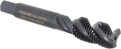 Kennametal - 9/16-18 3 Flute Bottoming Spiral Flute Tap - Vanadium High Speed Steel, Oxide Finish, 3-19/32" OAL, Right Hand Flute, Right Hand Thread, H3, Series GOtap\xAE - Apex Tool & Supply