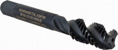 Kennametal - 9/16-12 3 Flute Bottoming Spiral Flute Tap - Vanadium High Speed Steel, Oxide Finish, 3-19/32" OAL, Right Hand Flute, Right Hand Thread, H3, Series GOtap\xAE - Apex Tool & Supply