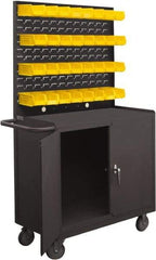 Durham - 1,200 Lb Capacity, 18" Wide x 36" Long x 68-1/4" High Mobile Cart - 2 Door, 1 Shelf, Steel, 2 Rigid/2 Swivel Casters - Apex Tool & Supply
