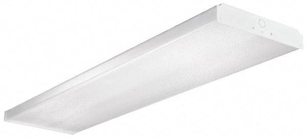 Cooper Lighting - 4 Lamp, 4 Ft. Long, 32 Watt, Surface Mounted, Fluorescent Lamp Wraparound Light Fixture - 120-277 Volt, White, Electronic Ballast - Apex Tool & Supply