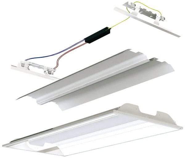 Cooper Lighting - 2 Lamp, 17 Watts, 2 x 2', Electronic Start Troffer Light Fixture Retrofit Kit - White Fluorescent Lamp - Apex Tool & Supply