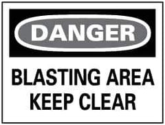 NMC - "Danger - Blasting Area - Keep Clear", 10" Long x 14" Wide, Aluminum Safety Sign - Rectangle, 0.04" Thick, Use for Accident Prevention - Apex Tool & Supply