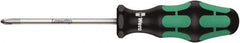 Wera - #0, 7-1/8" OAL, Standard Phillips Screwdriver - 4" Blade Length, Round Shank, Ergonomic Handle - Apex Tool & Supply