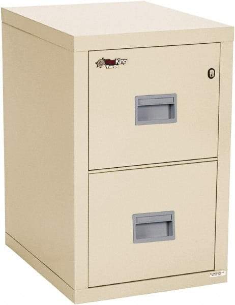FireKing - 17-3/4" Wide x 27-3/4" High x 22-1/8" Deep, 2 Drawer Vertical File - Steel, Parchment - Apex Tool & Supply
