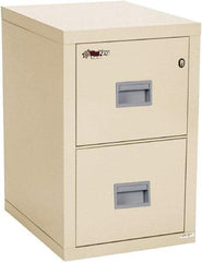 FireKing - 17-3/4" Wide x 27-3/4" High x 22-1/8" Deep, 2 Drawer Vertical File - Steel, Parchment - Apex Tool & Supply