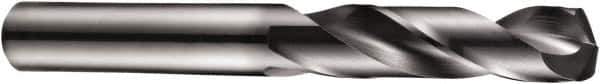DORMER - 10mm 140° Spiral Flute Solid Carbide Screw Machine Drill Bit - TiAlN Finish, Right Hand Cut, 47mm Flute Length, 89mm OAL, Four Facet Split Point, Straight Shank - Apex Tool & Supply