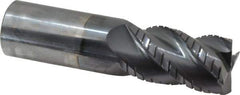 Accupro - 1" Diam, 1-3/4" LOC, 4 Flute Solid Carbide Roughing & Finishing Square End Mill - AlTiN Finish, 4" OAL, 1" Shank Diam, Straight Shank, 40° Helix, Centercutting, Regular Length - Apex Tool & Supply