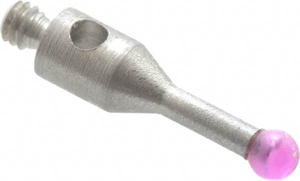 SPI - 2 mm Ball Diameter, M2 Thread, Ruby Point Ball Tip CMM Stylus - 10 mm Overall Length - Apex Tool & Supply