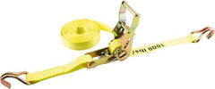 Erickson Manufacturing - 25' Long x 1" Wide, 3,000 Lb Basket Capacity, Polyester Web Sling - Yellow - Apex Tool & Supply