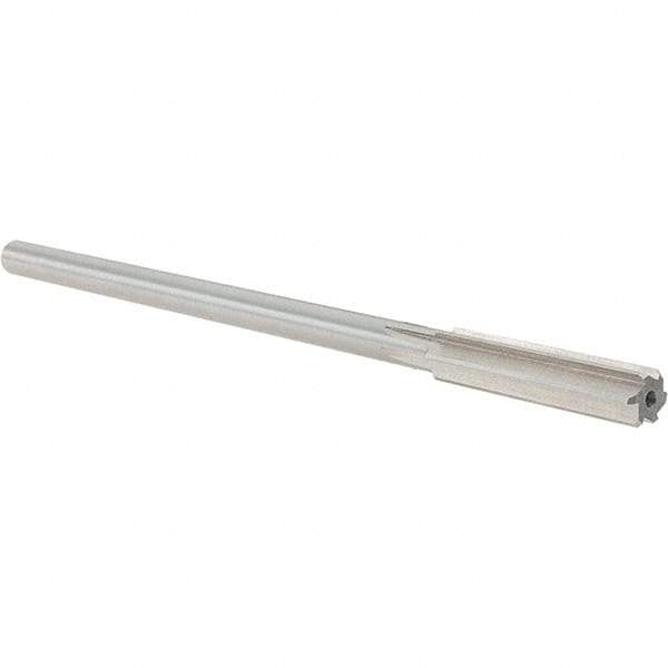 Alvord Polk - 0.3955" High Speed Steel 6 Flute Chucking Reamer - Straight Flute, 0.3105" Straight Shank, 1-3/4" Flute Length, 7" OAL - Apex Tool & Supply