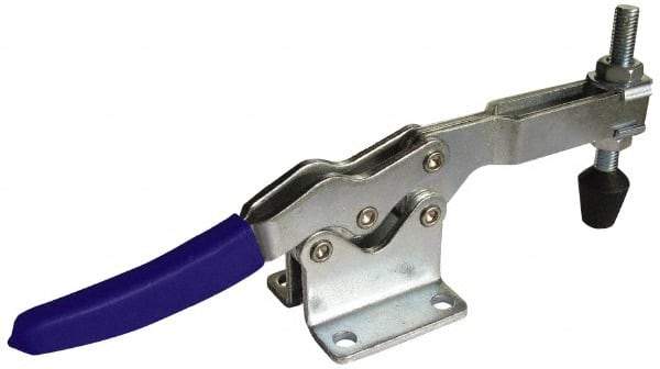 Gibraltar - 750 Lb Holding Capacity, Horizontal Handle, Manual Hold Down Toggle Clamp - 55° Handle Movement, 90° Bar Opening, U-Bar, Flanged Base, Carbon Steel - Apex Tool & Supply