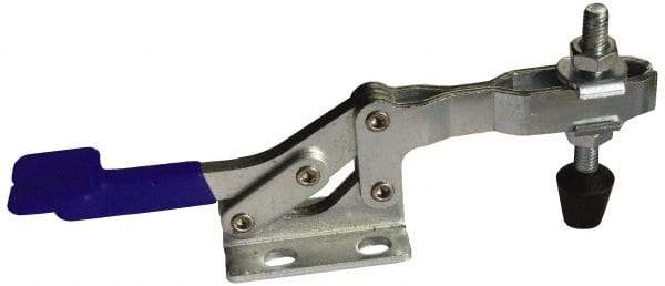 Gibraltar - 500 Lb Holding Capacity, Horizontal Handle, Manual Hold Down Toggle Clamp - 62° Handle Movement, 92° Bar Opening, U-Bar, Flanged Base, Carbon Steel - Apex Tool & Supply