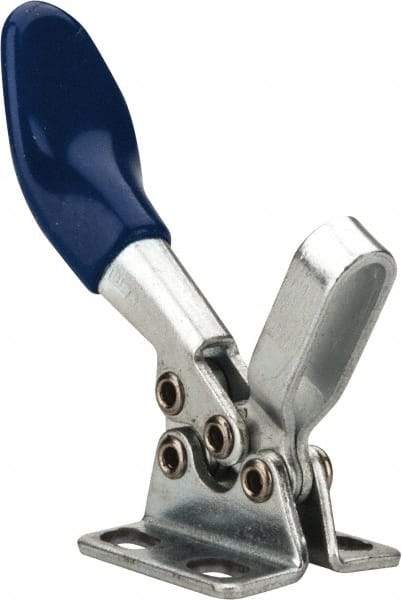 Gibraltar - 60 Lb Holding Capacity, Horizontal Handle, Manual Hold Down Toggle Clamp - 80° Handle Movement, 90° Bar Opening, U-Bar, Flanged Base, Carbon Steel - Apex Tool & Supply