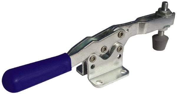 Gibraltar - 150 Lb Holding Capacity, Horizontal Handle, Manual Hold Down Toggle Clamp - 60° Handle Movement, 90° Bar Opening, U-Bar, Flanged Base, Carbon Steel - Apex Tool & Supply