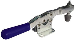 Gibraltar - 150 Lb Holding Capacity, Horizontal Handle, Manual Hold Down Toggle Clamp - 60° Handle Movement, 90° Bar Opening, U-Bar, Flanged Base, Carbon Steel - Apex Tool & Supply